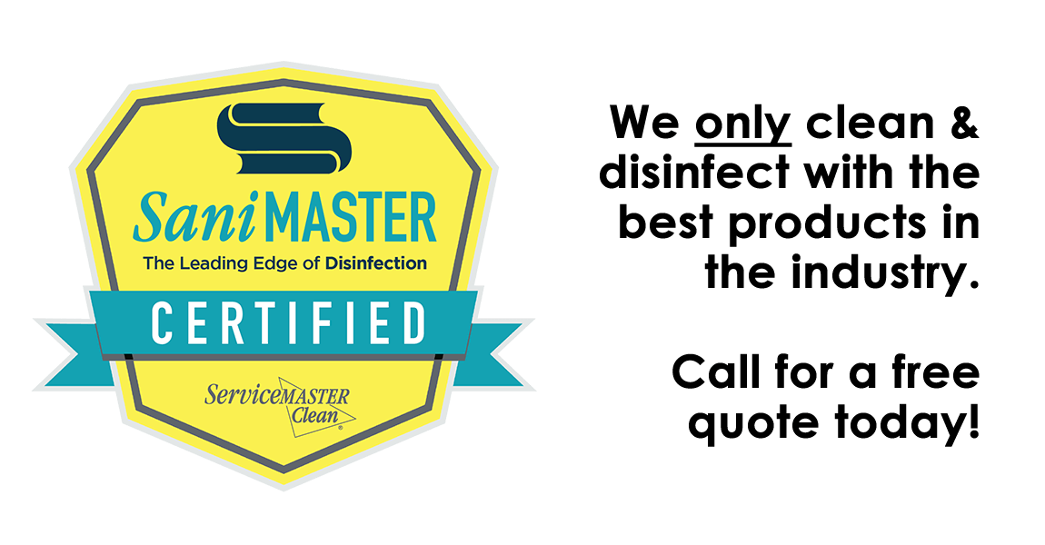 Banner with ServiceMaster SaniMaster certification logo